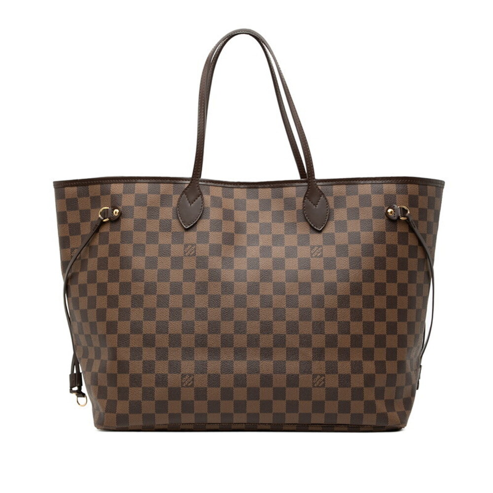 LOUIS VUITTON Brown Damier Leather Neverfull GM Tote Bag